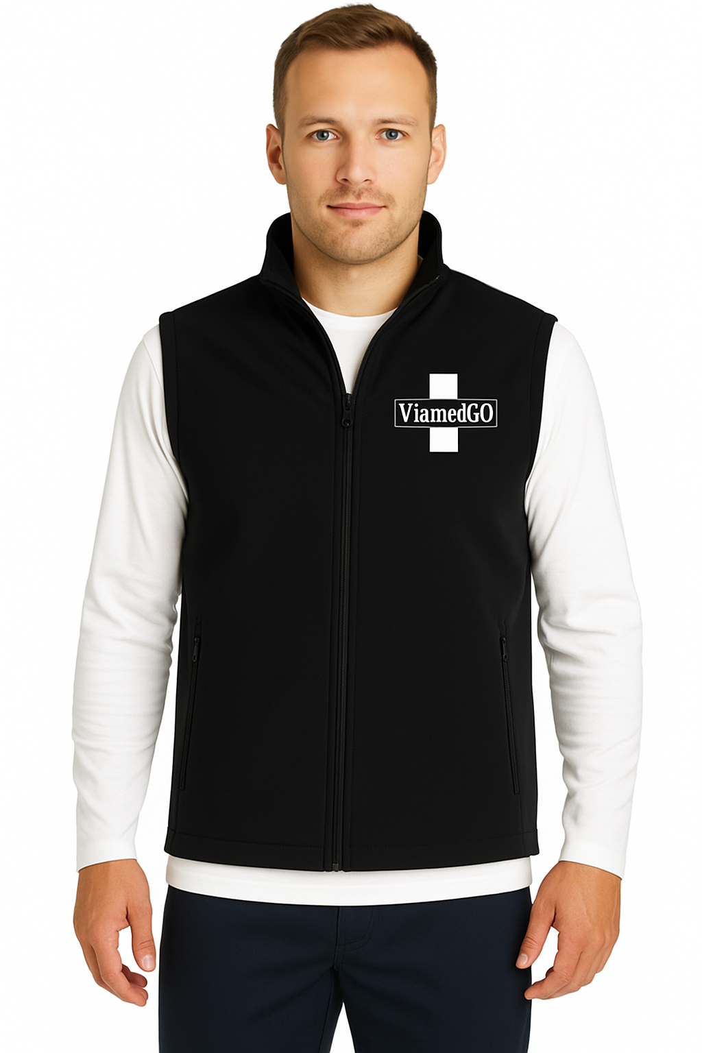 ViamedGO Fleece-Weste für Disponenten & Büro – Warm & Funktional mit Logo