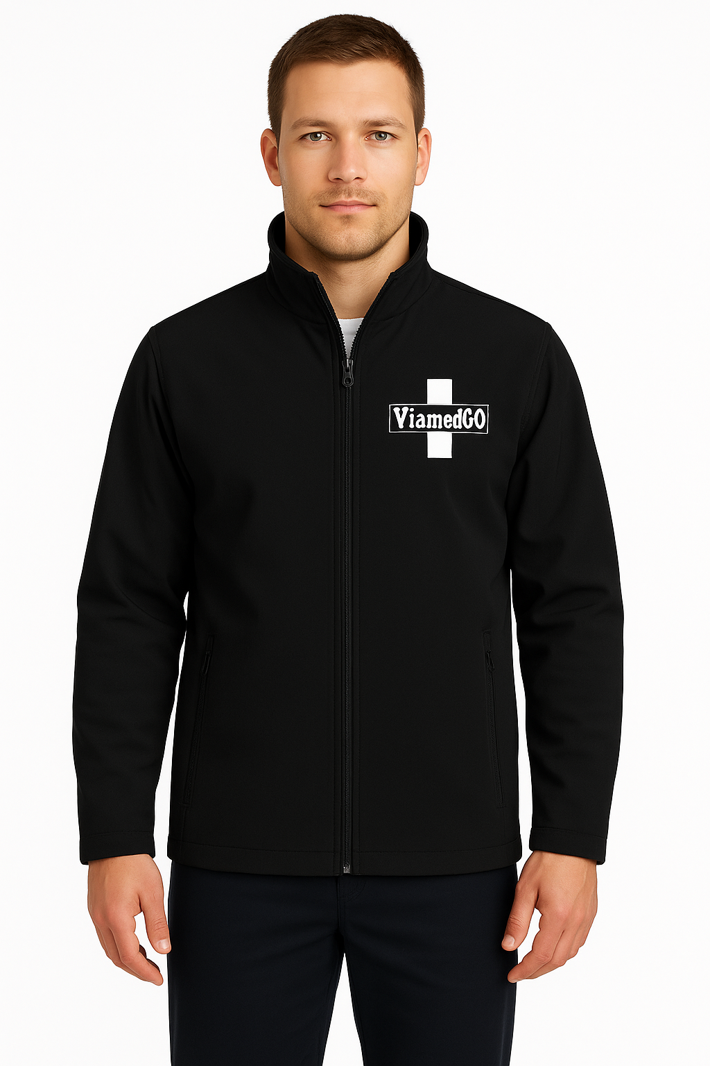 ViamedGO Fleece-Jacke für Disponenten & Büro – Warm & Funktional mit Logo